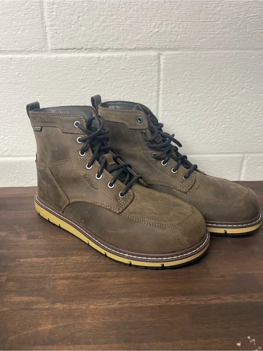 KEEN Utility San Jose 6” Waterproof Work Boots Men 10.5D Brown Soft Toe Leather